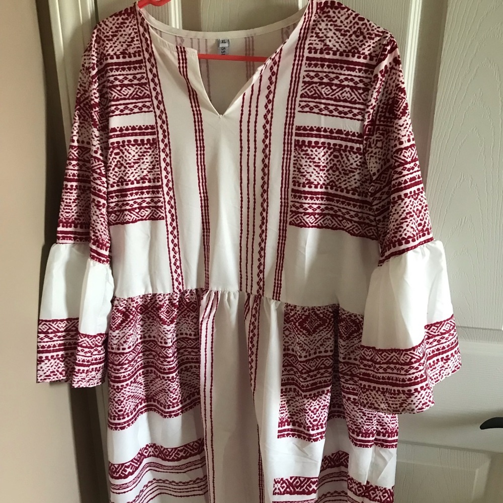 Red pattern dress